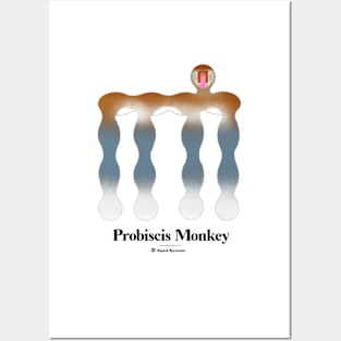 Bold monkey print "Probiscis monkey" Posters and Art